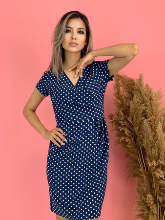 polka dot fitted dress