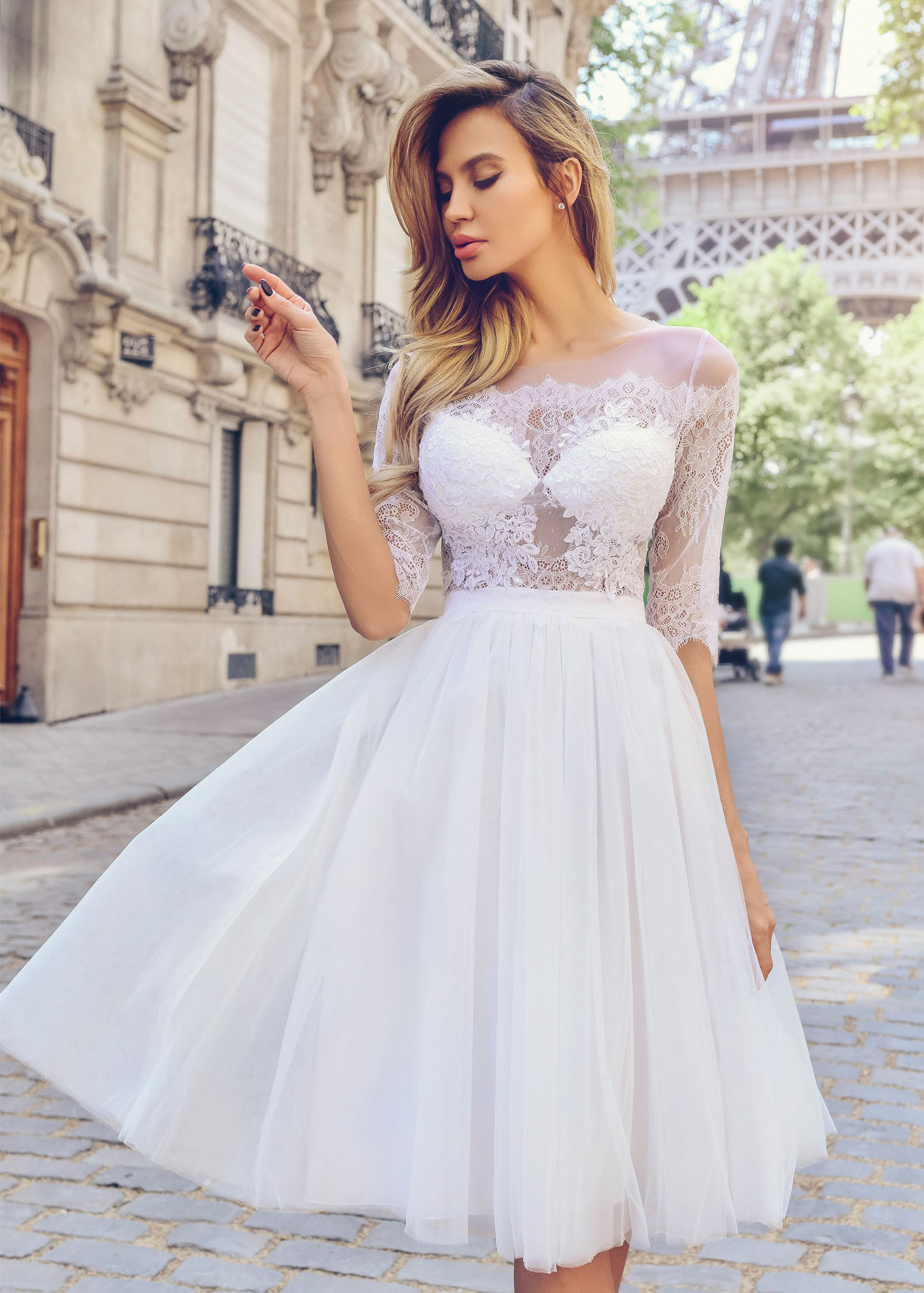 Фатиновое свадебное платье