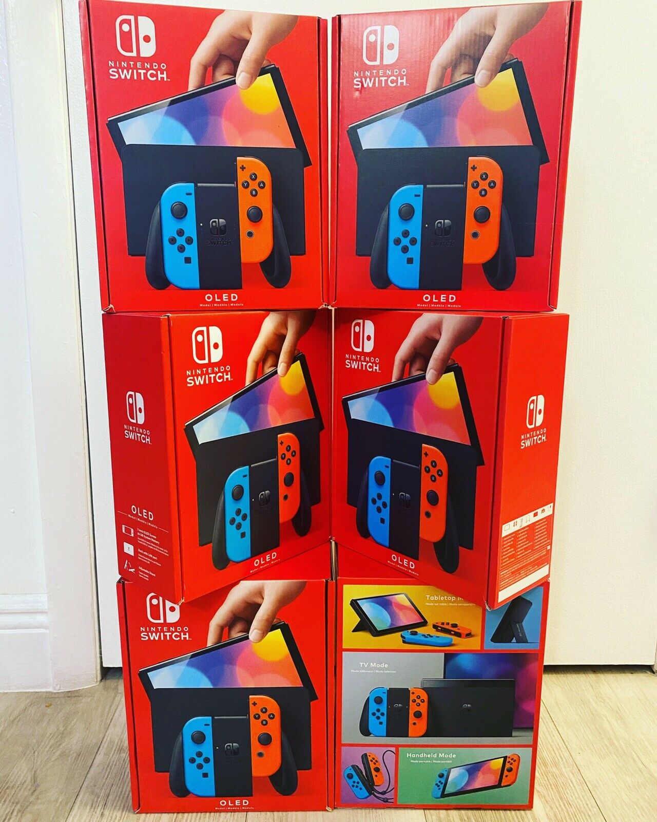 Nintendo Switch OLED 64 гб Внутренняя память 7-дюймовый экран с белым и  неоново-синим / красным Joy-Con - оригинал | База поставщиков на Qoovee